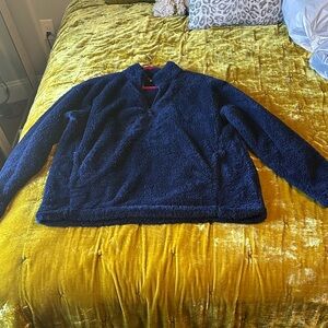 Lands' End Navy Blue Fleece Sweatshirt